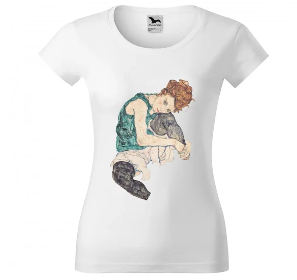 Bluzka damska Siedząca kobieta z podniesionym kolanem Egon Schiele