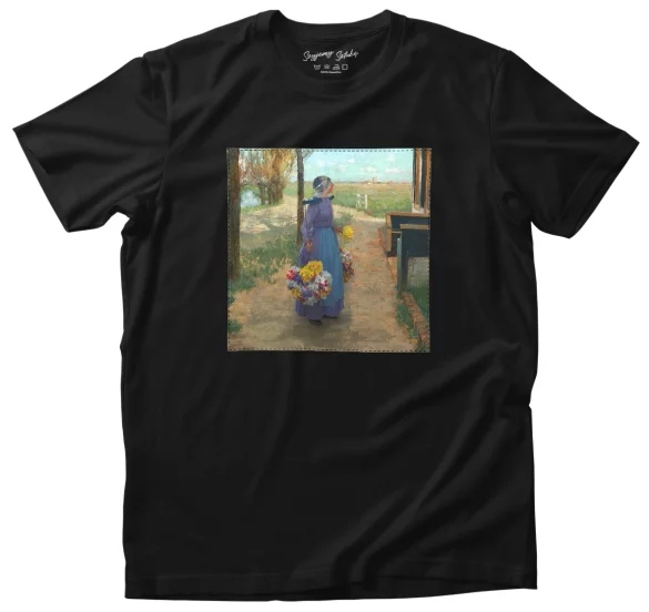 Koszulka z naszywką Kwietna dziewczyna w Holandii George Hitchcock