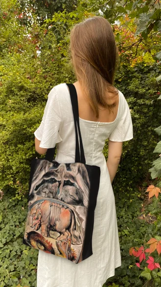 Torba na ramię shopper Behemoth i lewiatan William Blake