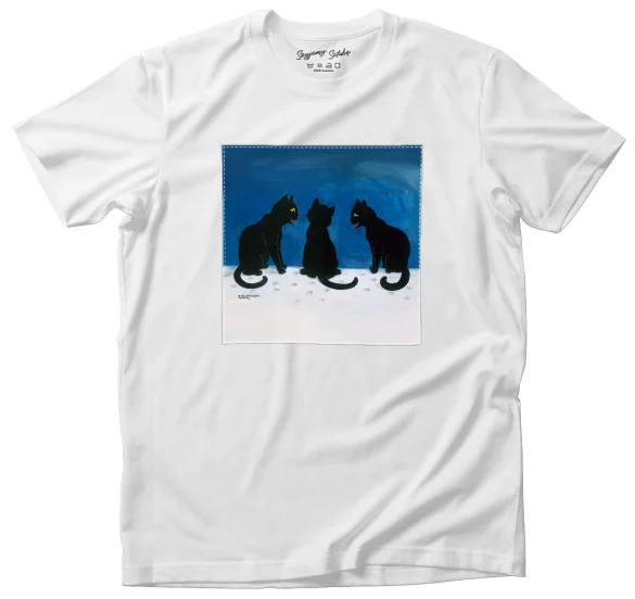 Koszulka z naszywką Czarne koty na śniegu Louis Wain