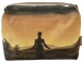 Kosmetyczka kuferek Kobieta na tle zachodzącego słońca Caspar David Friedrich