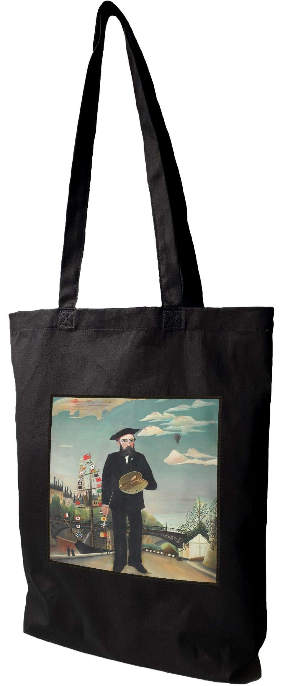 Torba z naszywką Autoportret Henri Rousseau, Czarna