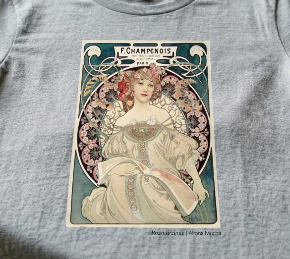 Koszulka z nadrukiem Rozmarzenie Alfons Mucha