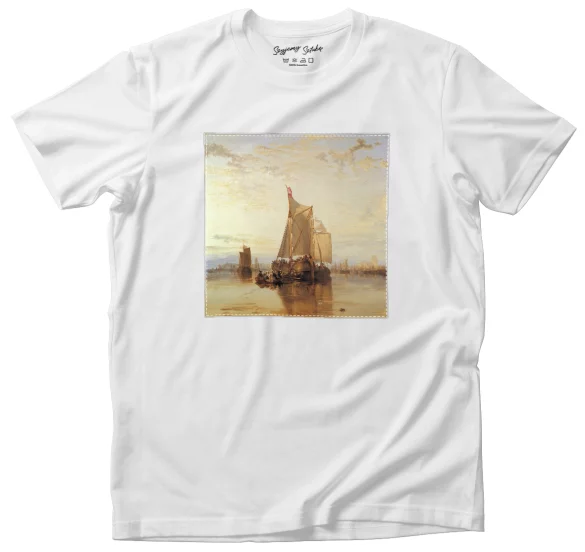 Koszulka z naszywką Statek pasażerski Dort z Rotterdamu bez wiatru William Turner