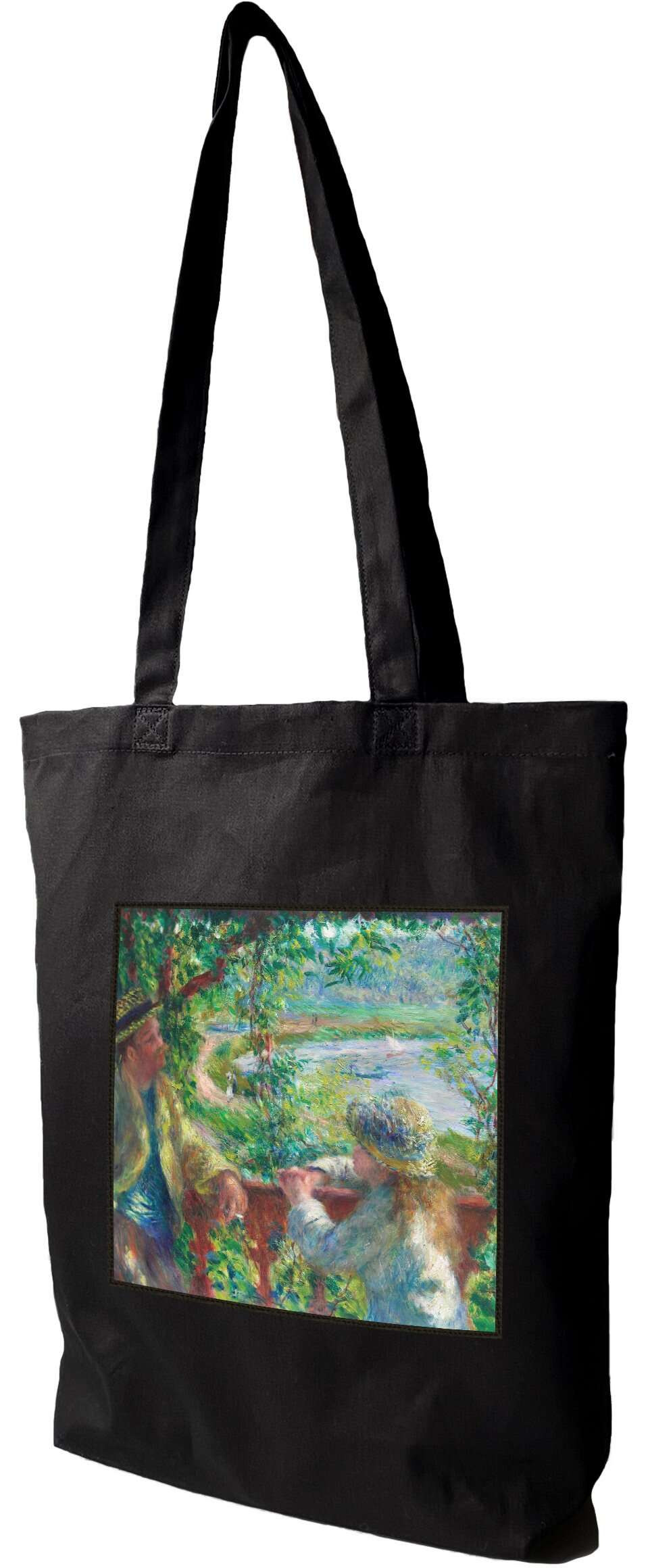 Torba z naszywką Blisko jeziora Pierre-Auguste Renoir, Czarna
