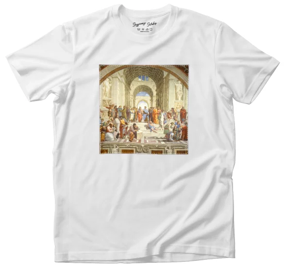 Koszulka z naszywką Szkoła Ateńska Rafael Santi