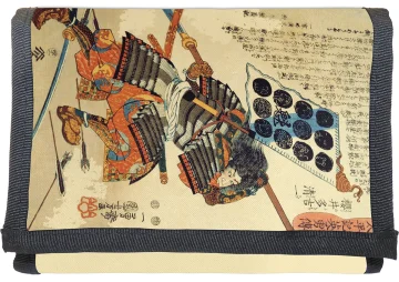 Portfel Samuraj Kiyokazu z naginatą Utagawa Kuniyoshi