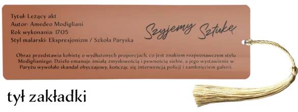 Zakładka do książki Leżący akt Amedeo Modigliani