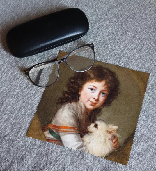 Ściereczka do okularów Portret Elżbiety Mniszchówny z pieskiem Élisabeth Vigée-Lebrun