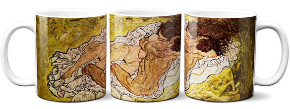 Kubek The Embrace (1917) Egon Schiele