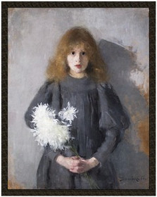 Naszywka Dziewczyna z chryzantemami Olga Boznańska