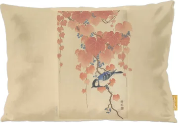 Poduszka Sikora bogatka na gałęzi paulowni Ohara Koson