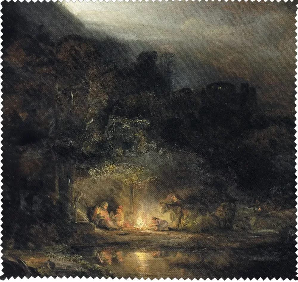 Ściereczka do okularów Krajobraz z odpoczynkiem podczas Ucieczki do Egiptu Rembrandt