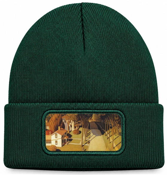 Czapka zimowa The Birthplace of Herbert Hoover Grant Wood – zielona