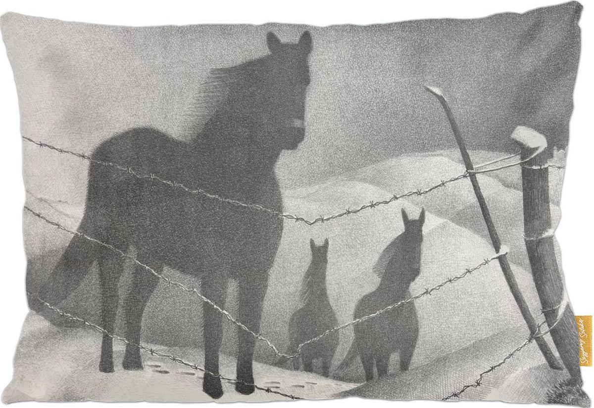 Poduszka dekoracyjna na prezent z obrazem February Grant Wood Szyjemy Sztukę