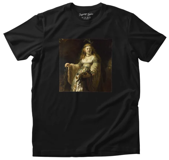 Koszulka z naszywką Dama w nocy Rembrandt