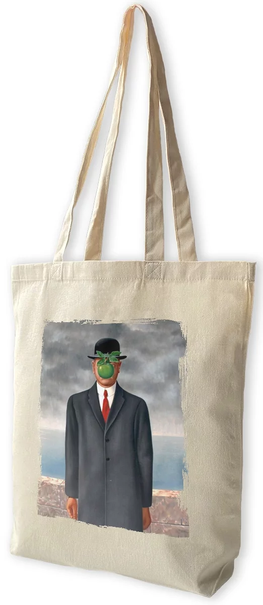 Torba bawełniana Syn człowieczy René Magritte, Biała