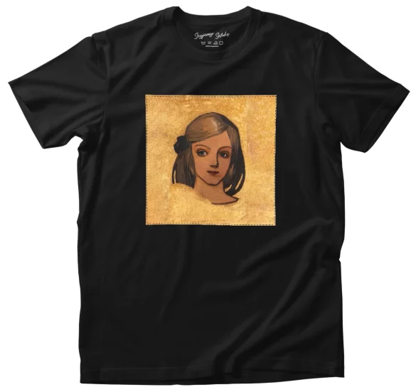 Koszulka z naszywką Główka dziewczynki na złotym tle Józef Mehoffer