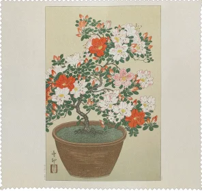 Ściereczka do okularów Azalia w doniczce Ohara Koson