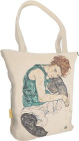 Torba na ramię shopper Siedząca kobieta z podniesionym kolanem Egon Schiele