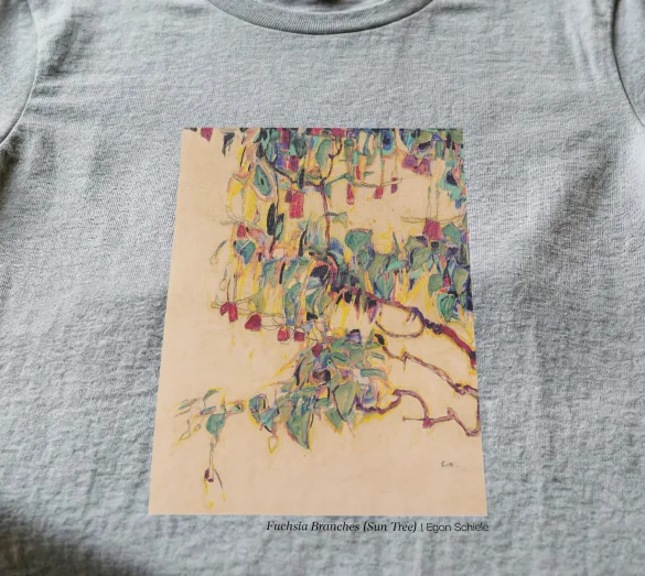 Koszulka z nadrukiem Fuchsia Branches (Sun Tree) Egon Schiele