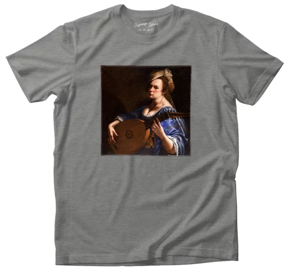 Koszulka z naszywką Autoportret jako lutnistka Artemisia Gentileschi