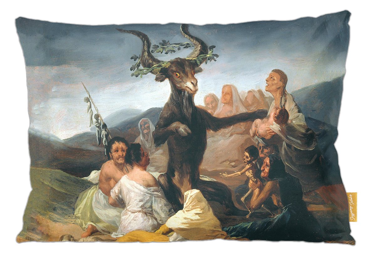Poduszka dekoracyjna na prezent z obrazem Sabat czarownic Francisco Goya Szyjemy Sztukę