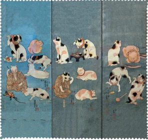 Ściereczka do okularów Przysłowia Ilustrowane przez Koty Utagawa Kuniyoshi