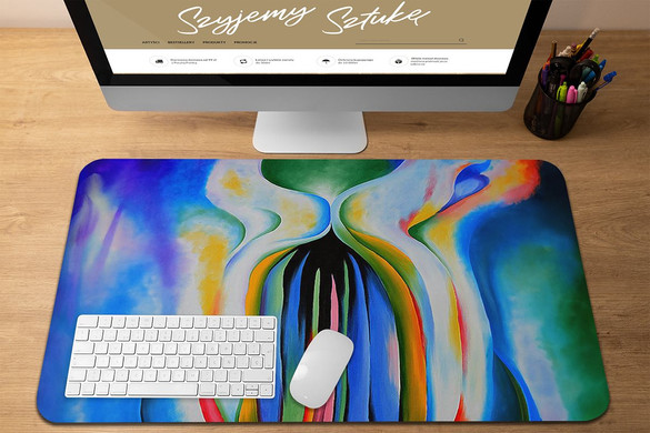 Podkładka Szare linie z czarnym, niebieskim i żółtym Georgia O’Keeffe 60x40cm