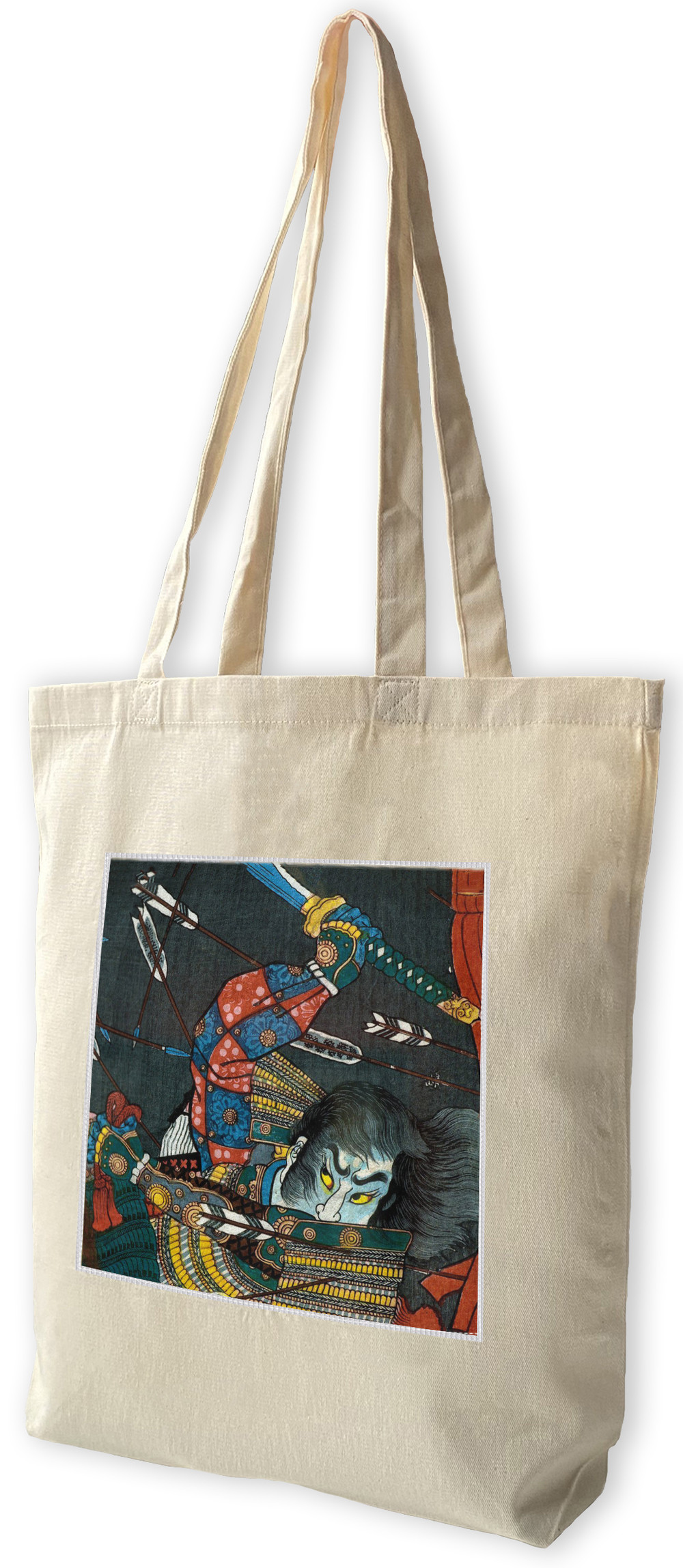 Torba z naszywką Bitwa pod Shijō Nawate Utagawa Kuniyoshi
