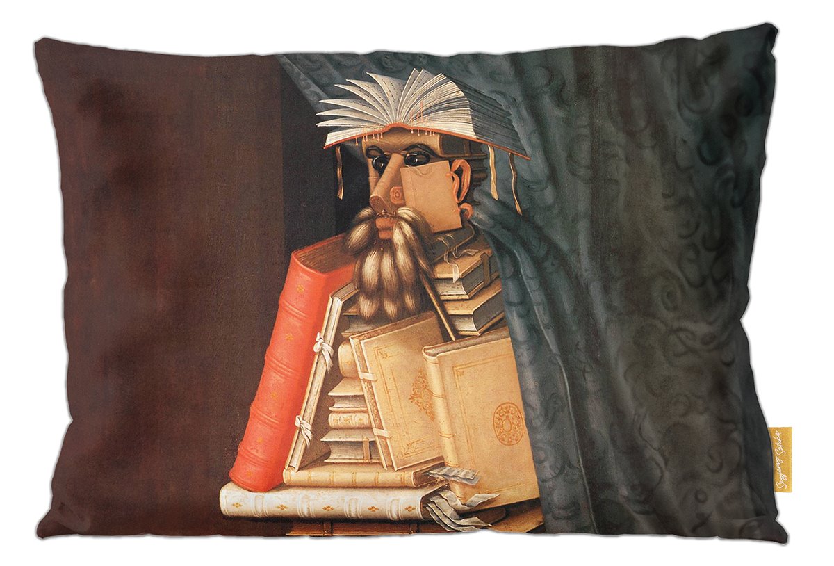 Poduszka dekoracyjna na prezent z obrazem Bibliotekarz Giuseppe Arcimboldo Szyjemy Sztukę
