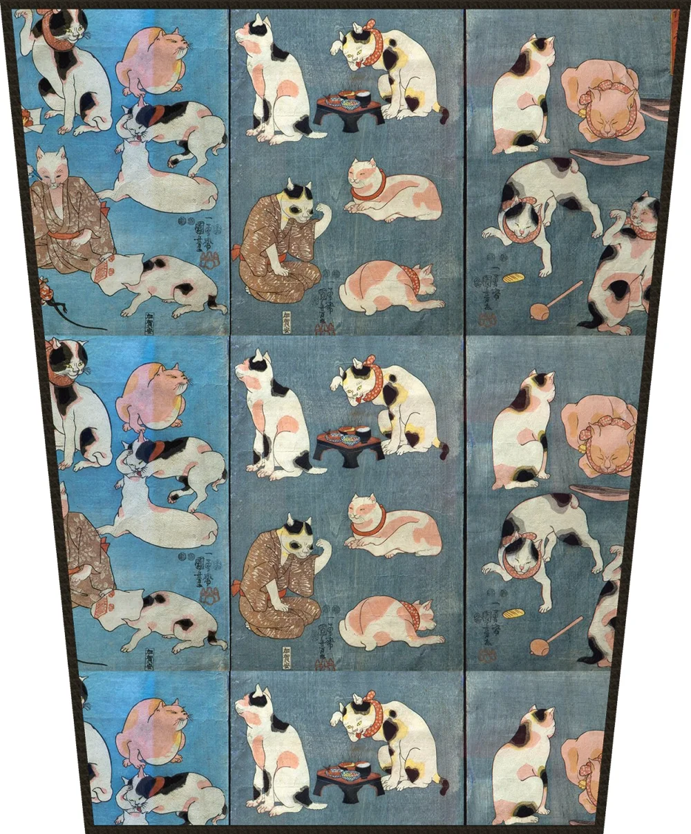 Ekran Przysłowia Ilustrowane przez Koty Utagawa Kuniyoshi
