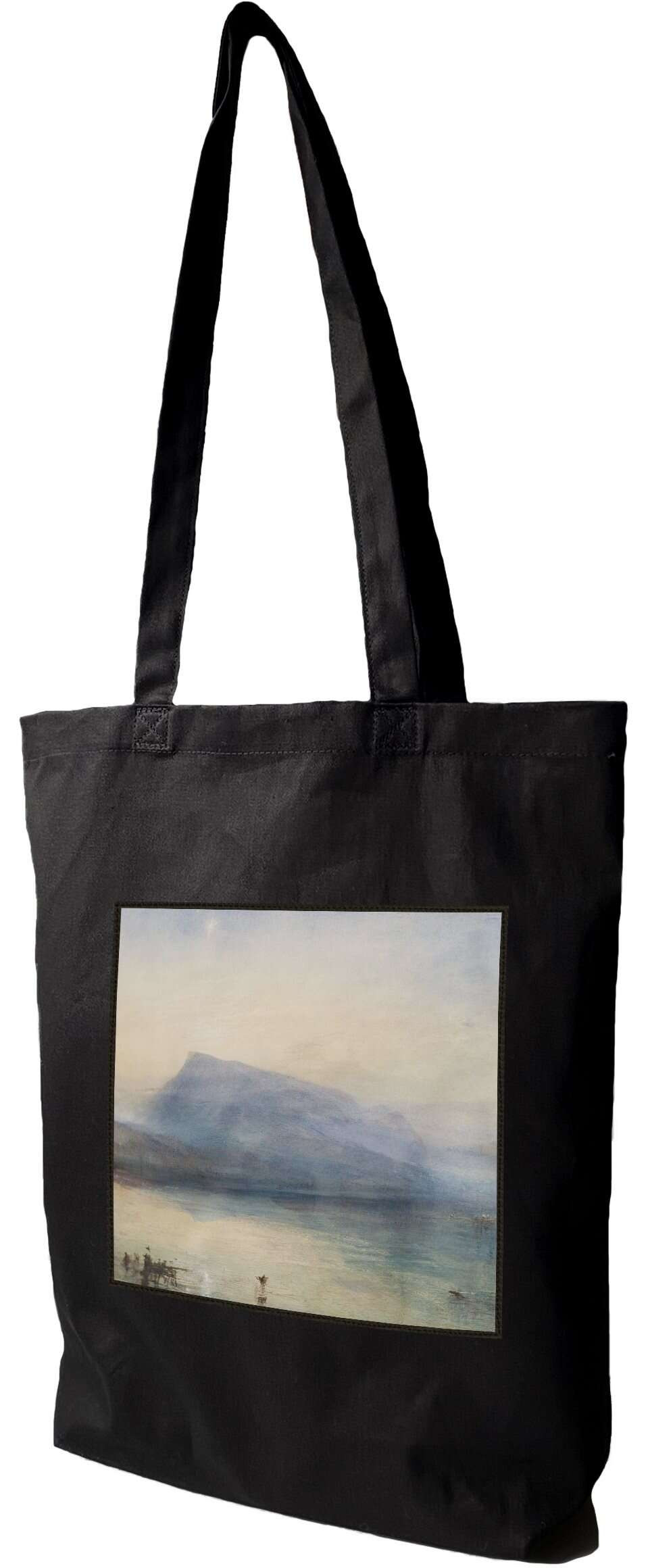 Torba z naszywką Błękitny Rigi, wschód słońca William Turner, Czarna