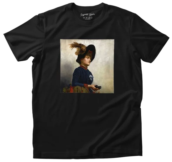 Koszulka z naszywką Kobieta z lornetką Anna Bilińska-Bohdanowiczowa