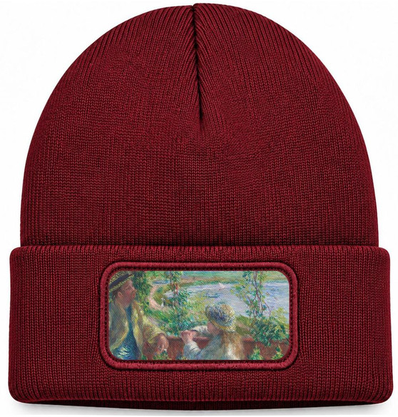 Czapka zimowa Blisko jeziora Pierre-Auguste Renoir – bordowa