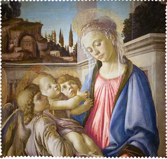Ściereczka do okularów Madonna, dziecko i 2 anioły Sandro Botticelli