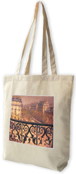 Torba z naszywką Balkon w Paryżu Gustave Caillebotte