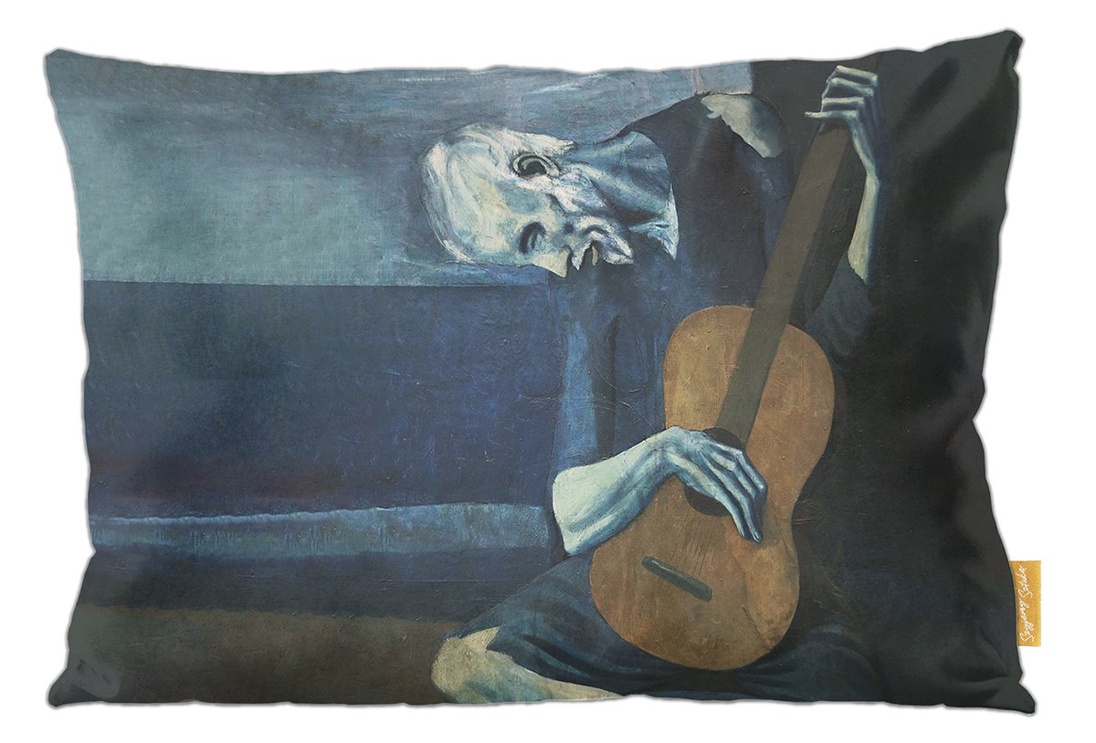 Poduszka dekoracyjna na prezent z obrazem Stary gitarzysta Pablo Picasso Szyjemy Sztukę