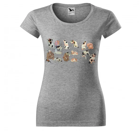 Bluzka damska Przysłowia Ilustrowane przez Koty Utagawa Kuniyoshi