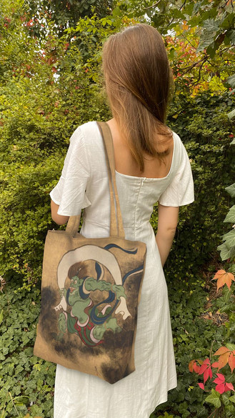 Torba na ramię shopper Bóg Wiatru Ogata Korin