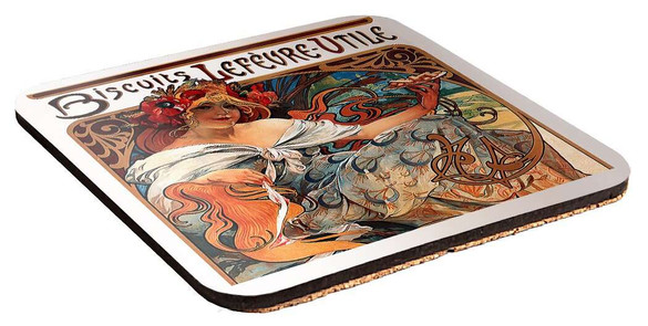 Podkładka pod kubek Biscuits Lefevre Utile Alfons Mucha
