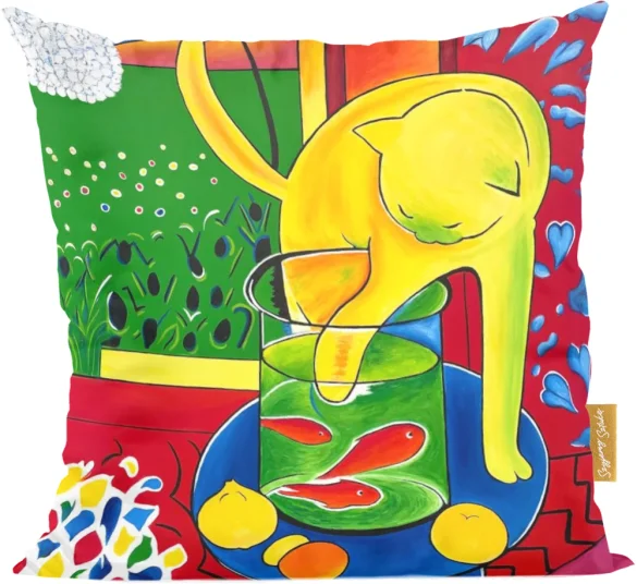 Poduszka Kot ze złotą rybką Henri Matisse