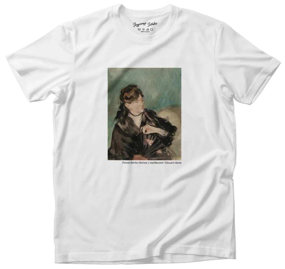 Koszulka z nadrukiem Portret Berthe Morisot z wachlarzem Édouard Manet