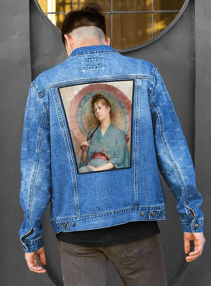 Ekran Kobieta z japońskim parasolem Anna Bilińska-Bohdanowiczowa