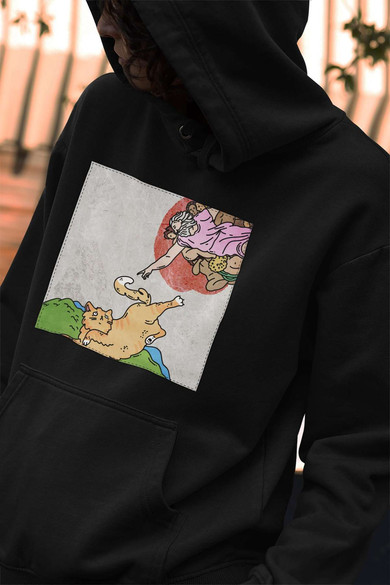 Bluza z naszywką CAT PARODY: Stworzenie Adama