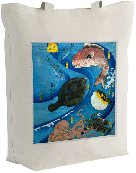 Torba z naszywką Umysły ryb Utagawa Kuniyoshi