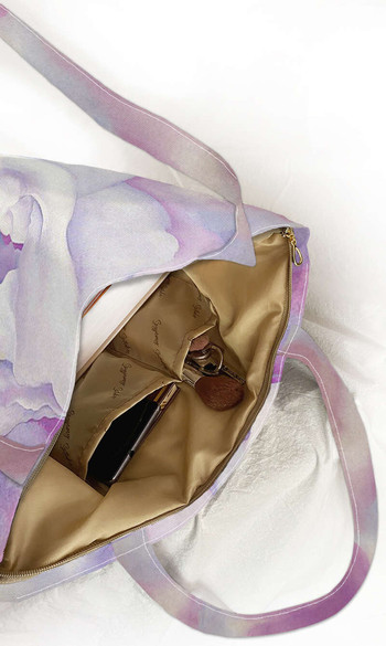 Torba na ramię shopper Biały irys Georgia O’Keeffe