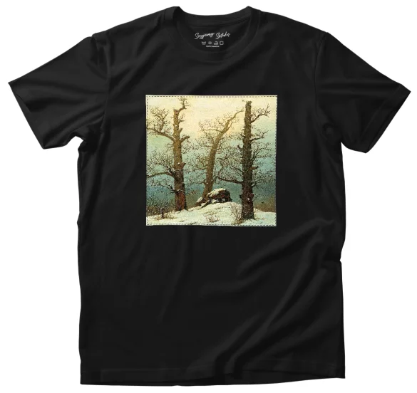Koszulka z naszywką Dolmen w śniegu Caspar David Friedrich