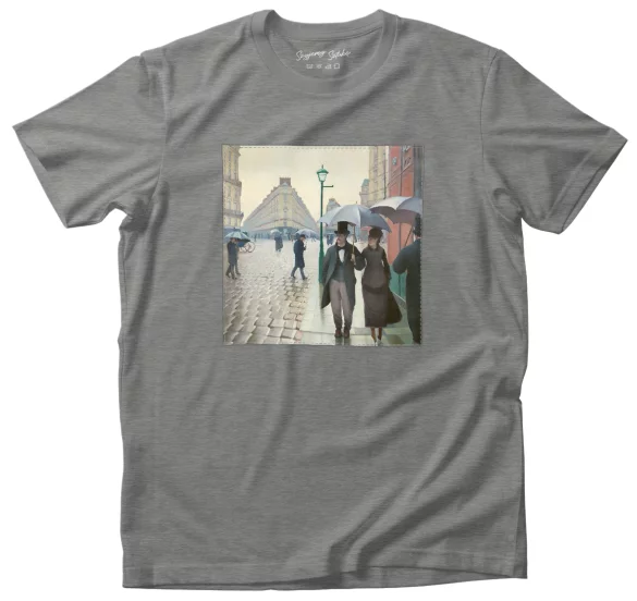 Koszulka z naszywką Paryż. Deszczowy dzień Gustave Caillebotte