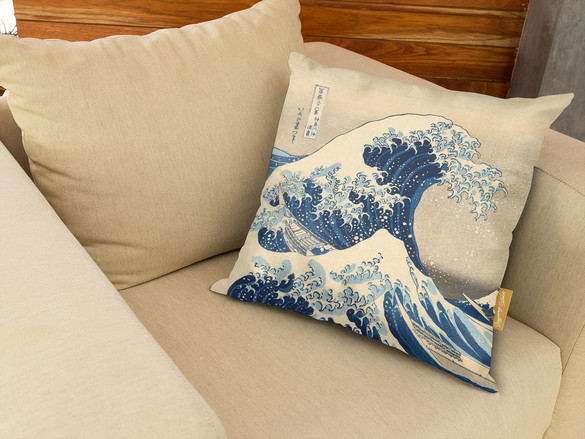 Poduszka Wielka Fala w Kanagawie Katsushika Hokusai